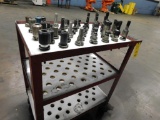 LOT: Rolling Tool Cart with (45) Pieces Cat 40 Tool Holders