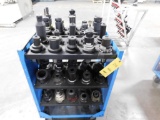 LOT: Rolling Tool Cart with (38) Pieces of Cat 50 Tool Holders