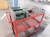LOT: Rolling Cart with Assorted Angle Plates & Set-up Blocks