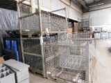 LOT: (5) Assorted Large Stackable Wire Baskets & (2) Collapsible Plastic Totes