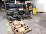 LOT: Rack & Pallets with Assortment of Forklift Parts