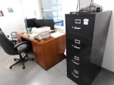 LOT: Contents of (3) Offices including (2) Combination Lock Steel Cabinets, (4) Desks, (4) Chairs
