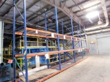 LOT: (4) Sections 8 ft. Wide x 16 ft. Tall x 4 ft. Deep 3-Tier Pallet Rack, with Wire Decking