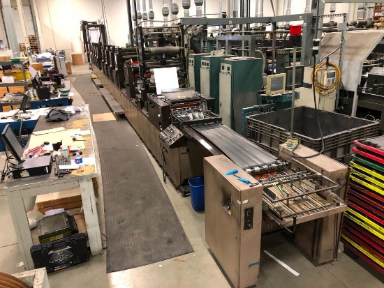 Didde ML1000 8-Unit 20.5 in. x 22 in. Web Offset Press, S/N CFS228N, Roll Stand with Martin Splicer,