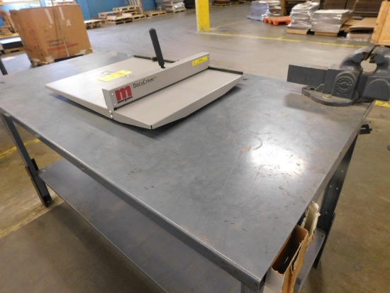 LOT: Steel Work Bench with Morgana DocuCrease Table & 4 in. Vise