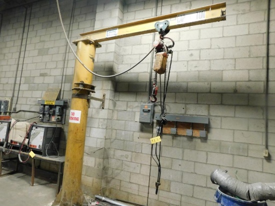 Free Standing 1 Ton, 360 Degree Jib Crane, with 1000 kg Pneumatic Hoist & Pendant Control
