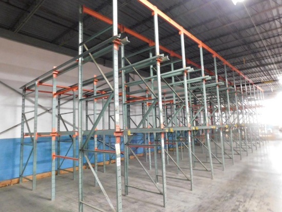 LOT: (13) Sections 3-Tier Push-in Pallet Rack, 16 ft. x 41 in. x 14 ft. 6 in. High
