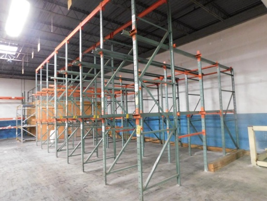 LOT: (7) Sections 3-Tier Push-in Pallet Rack, 16 ft. x 41 in. x 14 ft. 6 in. High