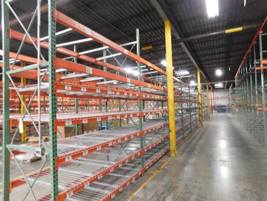 LOT: (14) Sections Multi-Tier Pallet Rack, 8 ft. Wide x 12 ft. High x 42 in. Deep, Most with Wire