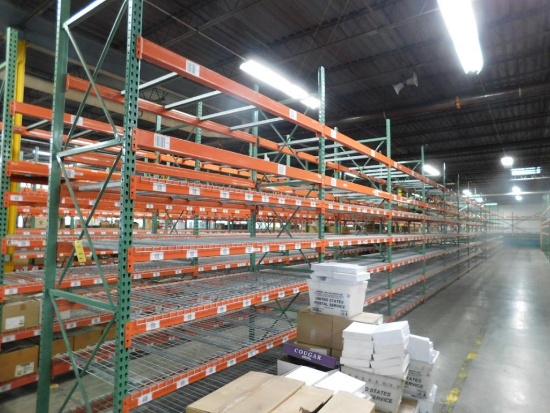 LOT: (16) Sections Multi-Tier Pallet Rack, 8 ft. Wide x 12 ft. High x 42 in. Deep, Most with Wire