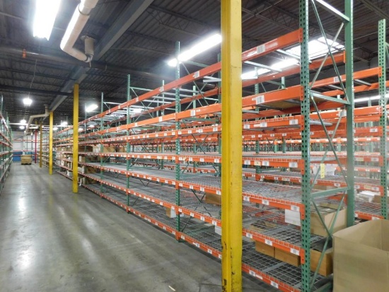 LOT: (16) Sections Multi-Tier Pallet Rack, 8 ft. Wide x 12 ft. High x 42 in. Deep, Most with Wire