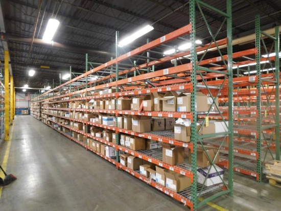 LOT: (16) Sections Multi-Tier Pallet Rack, 8 ft. Wide x 12 ft. High x 42 in. Deep, Most with Wire