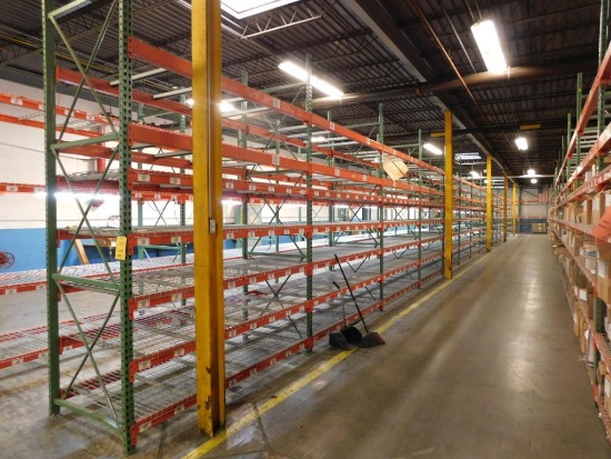 LOT: (16) Sections Multi-Tier Pallet Rack, 8 ft. Wide x 12 ft. High x 42 in. Deep, Most with Wire