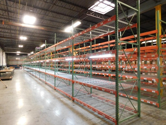 LOT: (16) Sections Multi-Tier Pallet Rack, 8 ft. Wide x 12 ft. High x 42 in. Deep, Most with Wire