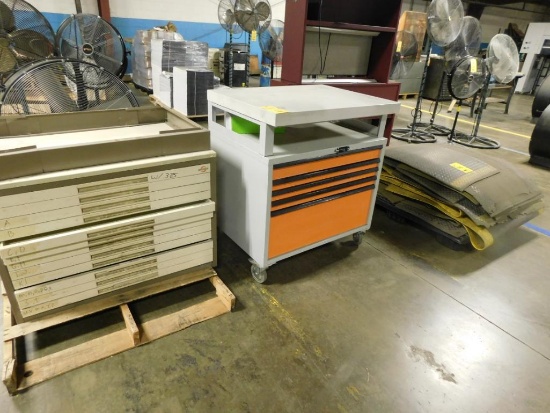 LOT: (2) Blueprint Cabinets & (1) Pallet of Anti-Fatigue Mats