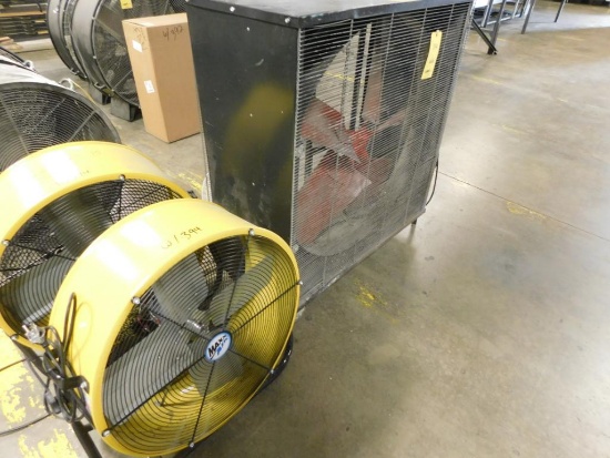 LOT: (2) Drum Fans & (1) Box Fan