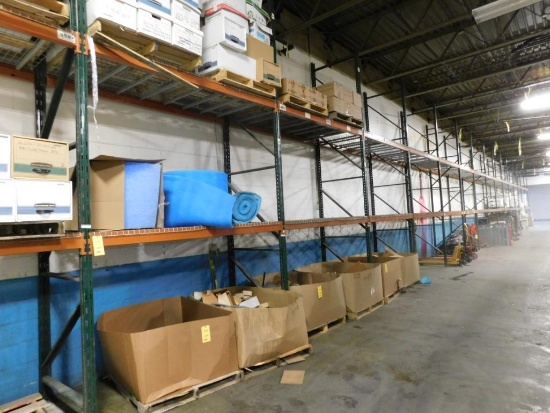 LOT: (16) Sections 2-Tier Pallet Rack, 8 ft. Wide x 16 ft. High x 42 in. Deep, with Wire Decking