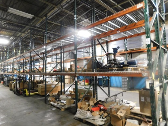 LOT: (13) Sections 2-Tier Pallet Rack, 8 ft. Wide x 16 ft. High x 42 in. Deep, with Wire Decking