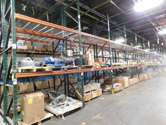 LOT: (13) Sections 2-Tier Pallet Rack, 8 ft. Wide x 16 ft. High x 42 in. Deep, with Wire Decking