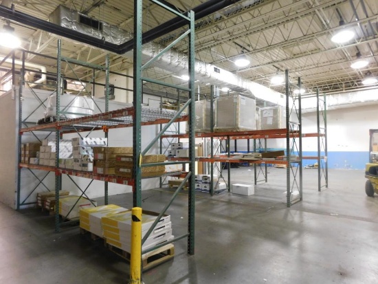 LOT: (7) Sections Pallet Rack, 8 ft. Wide x 12 ft. High x 42 in. Deep, with Wire Decking