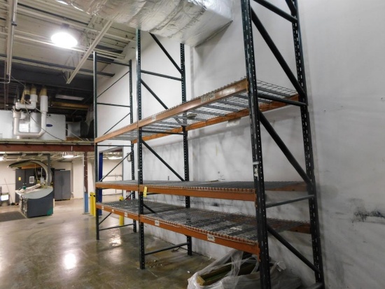 LOT: (2) Sections Pallet Rack, 8 ft. Wide x 16 ft. High x 42 in. Deep, with Wire Decking