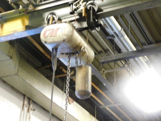 60 ft. x 14 ft. Span (est.) Overhead Hoist System, with CM 2 Ton Chain Hoist, Pendant Control