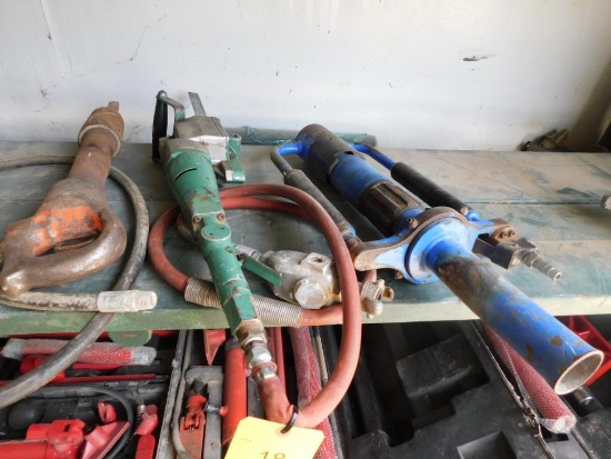 LOT: (3) Pneumatic Tools - Post Driver, Demolition Hammer, Reciprocating Saw