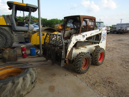Bobcat 763 Skid Steer, Bradco Fork Attachment #51501<br />