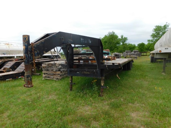 Unknown Mfr. Tandem-Axle Gooseneck Trailer, 30 ft. x 96 in. Wide, 5 ft. Dovetail with Fold-Down