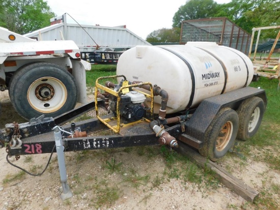 2012 Custom Water Wagon, VIN M0011, with Gas Powered Pump & Holding Tank (#T0885)