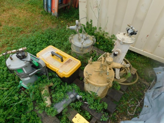 LOT: Assorted Paint Pots, Supplies, Breathable Air Filters