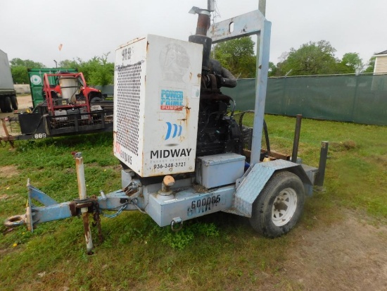 Trailer Mounted 4-Cylinder Diesel Engine (no pump - as is)