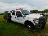2015 Ford F-350 Super Duty 4x4 Crew Cab Flatbed Truck, VIN 1FD8W3H63FEA74841, 9-1/2 ft. Flatbed with