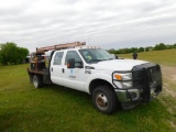 2014 Ford F-350 Super Duty 4x4 Crew Cab Flatbed Truck, VIN 1FD8W3H67EEB45456, 9-1/2 ft. Flatbed with