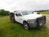 2011 Dodge 3500 Heavy Duty 4x4 Crew Cab Flatbed Truck, VIN 3D73Y4CL5BG558353, 9 ft. Flatbed with