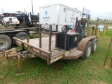 1998 Boor 12 ft. Tandem-Axle Flatbed Trailer, VIN 4J1FS1225WB003097, with Miller Bobcat 225G Gas