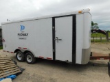2013 Fabrique Load Runner 18 ft. Tandem-Axle Enclosed Trailer, VIN 4RACS1H27DC036711, with Rear Ramp