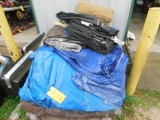 LOT: Assorted Plastic & Canvas Tarps on (2) Pallets