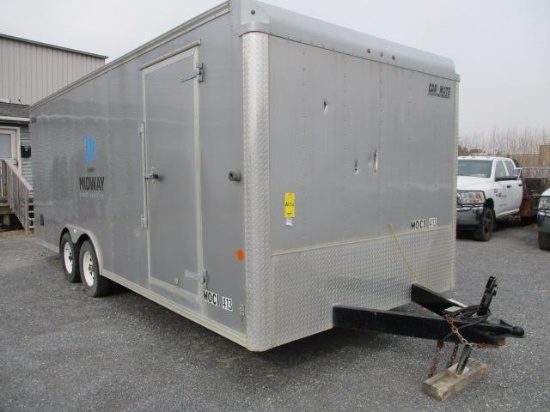 2015 Car Mate Tandem Axle 20 ft. Enclosed Tag Trailer With 1-Side Door & 2-Rear Doors, VIN