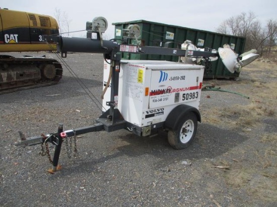 Magnum Portable Light Tower With 6KW & 6 KVA, 240 Volt, Kubota 3-Cylinder Diesel Engine, Hand Crank