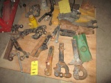 LOT: Assorted Received Hitches, Bottle Jack on Pallet.