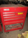 US General 5 Drawer Tool Cabinet with Contents. (Ratchets, Sockets, Etc.).