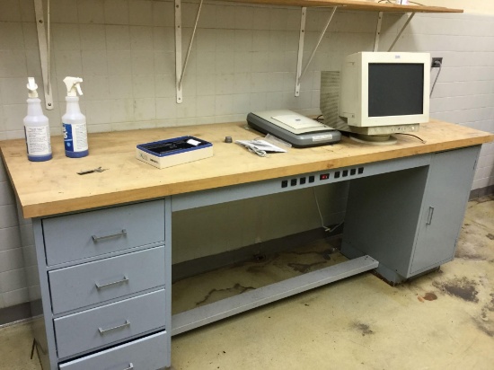 Contents of Room. Shelving, Work Bench, File Cabinets, Computer Supplies