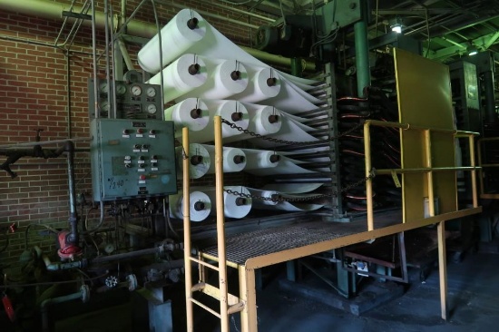 Schneider Model MOS-314-13-250 Filter System, with Filter Press & 13-Roll Infeed Stand