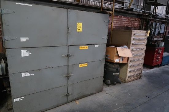 LOT: (1) 9-Drawer Tool Cabinet, (1) 8-Door Steel Cabinet, with Grinder Tools & Supplies, Assorted