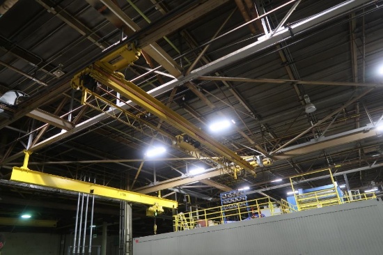 TC / American 3 Ton x 35 ft. (est.) Double Girder Underhung Bridge Crane (no hoist - as is)