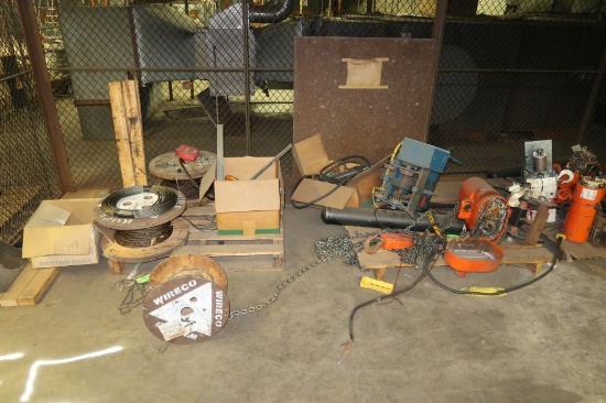 LOT: Assorted Hoist Parts, Job Box