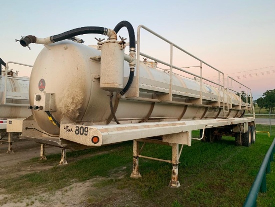 2013 Dragon 130 BBL Vacuum Trailer, VIN 1UNST4225DL114598, Spring Suspension (#809)