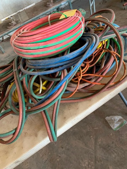LOT: Cutting Torch Lines, Extension Cords, Air Line
