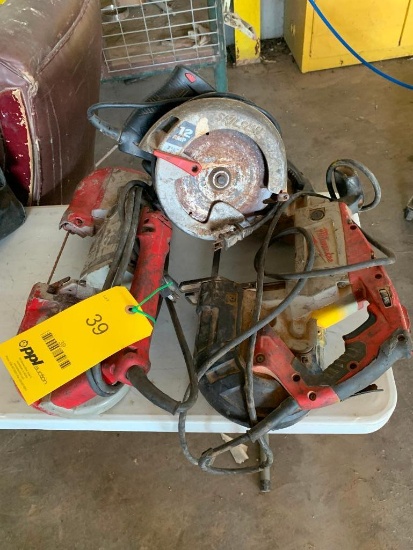 LOT: (2) Milwaukee Electric Band Saws, 7-1/2 in. Skilsaw